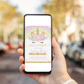 Vier magische eenhoorn verjaardagen kaart