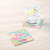 Vier magische eenhoorn vierde verjaardag kartonnen onderzetters (Insitu)