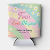 Vier magische groovy vierde verjaardag blikjeskoeler (Voorkant)