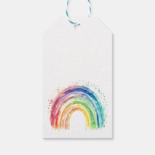 Vier magische pasteleenhoorn vierde verjaardag cadeaulabel (Achterkant)