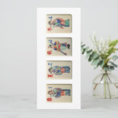 Vier Mahjong Season tiles (Warriors) - Uitnodiging (Staand voorkant)