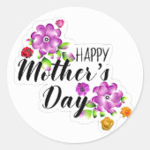 Vier mam & vreugde: Happy Moederdag Collectie Ronde Sticker (Voorkant)