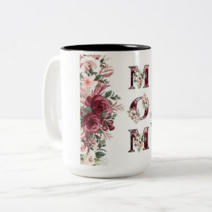 Vier mama met bloemen! Bloemen Moeder Design (Gif Tweekleurige Koffiemok