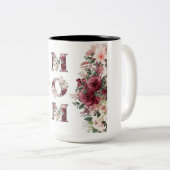 Vier mama met bloemen! Bloemen Moeder Design (Gif Tweekleurige Koffiemok (Voorkant rechts)