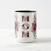 Vier mama met bloemen! Bloemen Moeder Design (Gif Tweekleurige Koffiemok (Center)