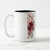 Vier mama met bloemen! Bloemen Moeder Design (Gif Tweekleurige Koffiemok (Links)