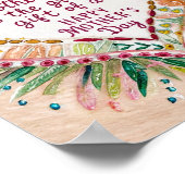 Vier Mama's Liefde: Bloemenmuurkunst voor Moeders Poster (Hoek)