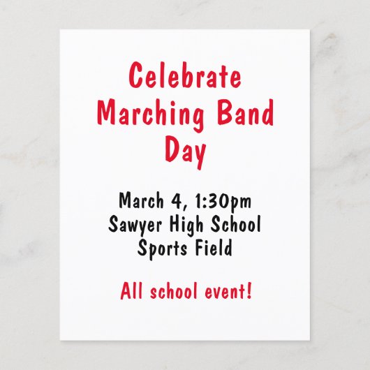 Vier Marching Band Day Flyer (Achterkant)