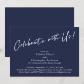 Vier mee Handgeschreven Eenvoudig Donkerblauw Kaart (Voorkant / Achterkant)