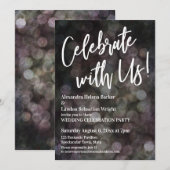 Vier mee! Handgeschreven Grunge Bokeh Kaart (Voorkant / Achterkant)