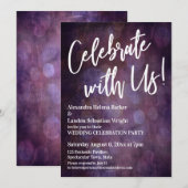 Vier mee! Handgeschreven tekst met Grunge Bokeh Kaart (Voorkant / Achterkant)