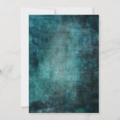 Vier mee! Handgeschreven Vet Teal Grunge Kaart (Achterkant)