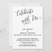 "Vier mee met ons" Elegant feest na de bruiloft Kaart (Voorkant)