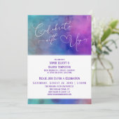 Vier mee met Ons Waterverf Harten Receptie Only Kaart (Staand voorkant)