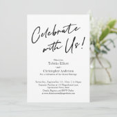 Vier mee Ons handschrift Eenvoudig Zwart & Wit Kaart (Staand voorkant)