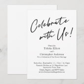 Vier mee Ons handschrift Eenvoudig Zwart & Wit Kaart (Voorkant / Achterkant)