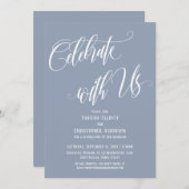 Vier mee Ons Uitgebreid Schrift Stof Stof Dusty Bl Kaart (Voorkant / Achterkant)