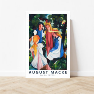Vier meisjes door August Macke Poster