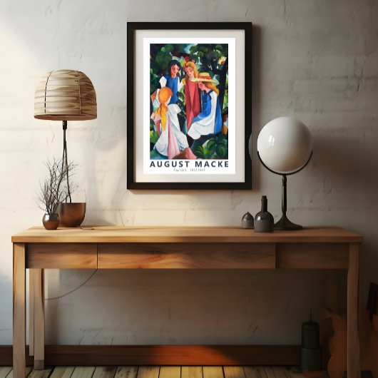 Vier meisjes door August Macke Poster