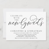 Vier met de pasgetrouwden, huwelijksdiner kaart (Voorkant)