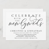 Vier met de pasgetrouwden, huwelijksdiner kaart (Voorkant / Achterkant)