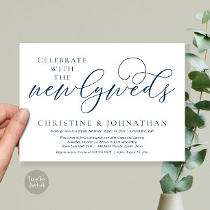 Vier met de pasgetrouwden, huwelijksdiner kaart