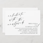 Vier met de pasgetrouwden, huwelijksdiner kaart (Voorkant / Achterkant)