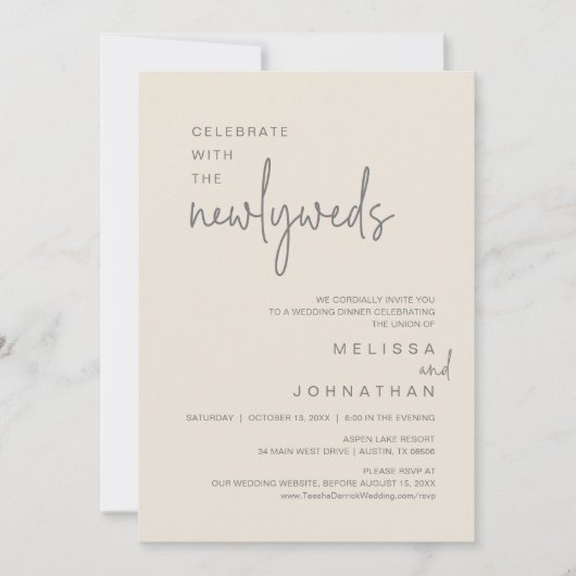 Vier met de Passen getrouwd, bruiloft diner Kaart (Voorkant)