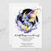 Vier met Draken: Baby shower Kaart (Voorkant / Achterkant)