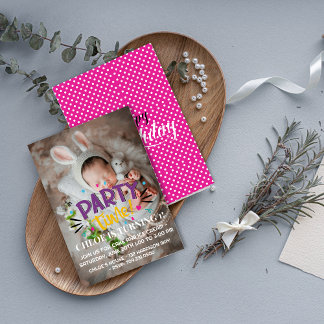 Vier met een glimlach! Feesttijd Foto Verjaardag Kaart