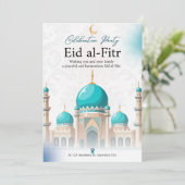 Vier met Elegance: Wit & Groen Minimalist Feestdagenkaart (Staand voorkant)