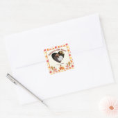 Vier met het hart - aangepaste familienaam en foto vierkante sticker (Envelop)