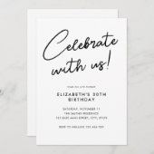 Vier met ons 30ste verjaardag feestuitnodiging kaart (Voorkant / Achterkant)