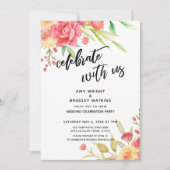 Vier met Ons Boho Bloemen Trouwreceptie Kaart (Voorkant)