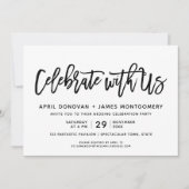 Vier met ons borstel typografie bruiloft kaart (Voorkant)