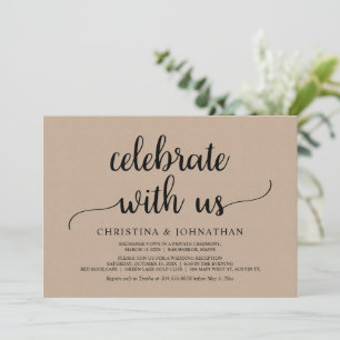 Vier met ons, Brown Kraft Elopement Kaart