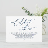 Vier met ons bruiloft elopement diner partij kaart (Staand voorkant)