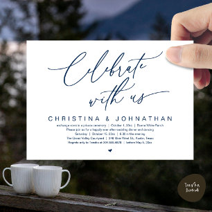 Vier met ons bruiloft elopement diner partij kaart