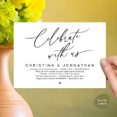 Vier met ons bruiloft elopement diner partij kaart