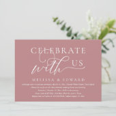 Vier met ons, Bruiloft Elopement Diner Party Kaart (Staand voorkant)