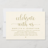 Vier met ons, Bruiloft Elopement Diner Party Kaart (Voorkant)