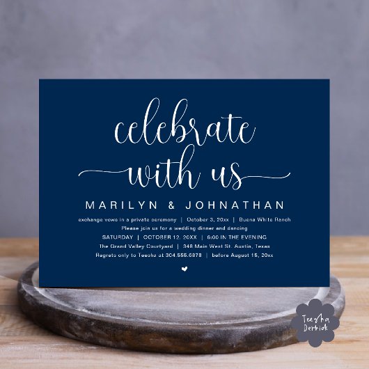 Vier met ons, Bruiloft Elopement Diner Party Kaart