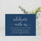 Vier met ons, Bruiloft Elopement Feest Uitnodiging (Staand voorkant)