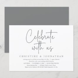 Vier met ons, Bruiloft Elopement Feest Uitnodiging