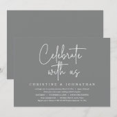 Vier met ons, Bruiloft Elopement Feest Uitnodiging (Voorkant / Achterkant)