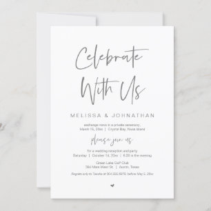 Vier met ons, Bruiloft Elopement Party, Grijs Kaart