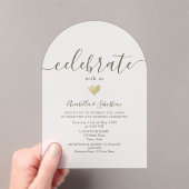 Vier met ons bruiloft receptie acryl uitnodigingen (Insitu (Draagbaar))