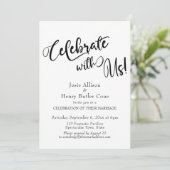 Vier met Ons Bruiloftsreceptie Gouden Confetti Kaart (Staand voorkant)