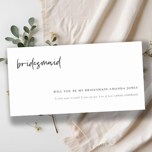 Vier Met Ons Calligraphy Bruidsmeisje Uitnodiging