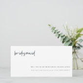 Vier Met Ons Calligraphy Bruidsmeisje Uitnodiging (Staand voorkant)